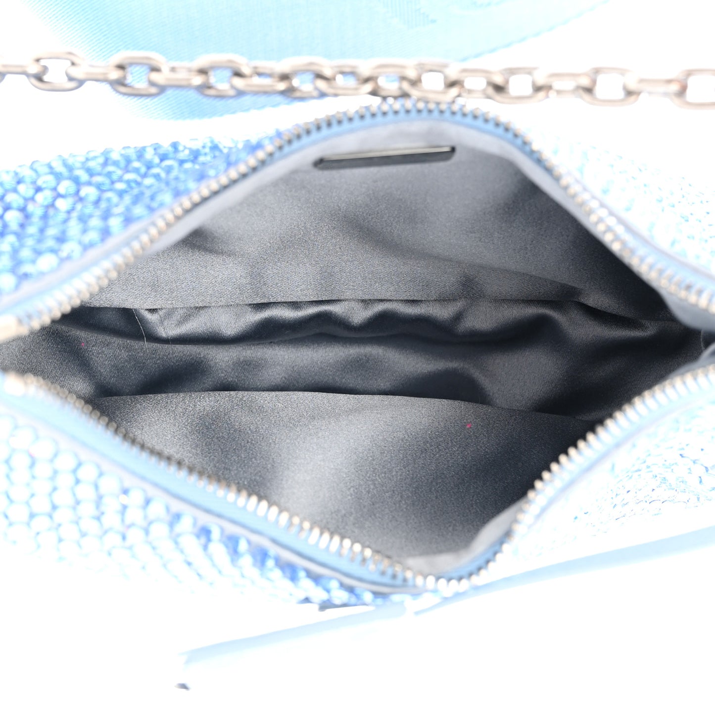 Satin Crystal Re-Edition 2005 Shoulder Bag Celeste
