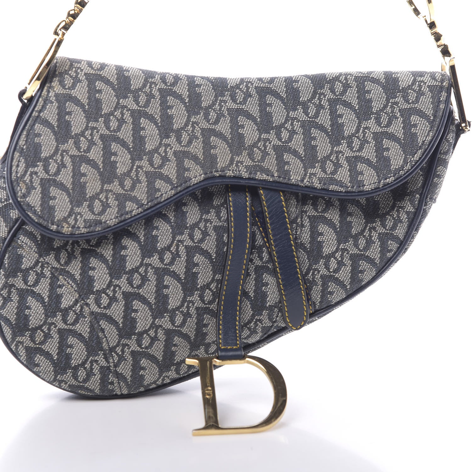 Christian Dior Monogram Saddle Bag Blue 10 of 10