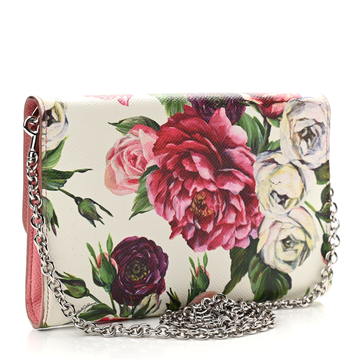 Dolce & Gabbana Dauphine Floral Print Wallet On Chain Multicolor 3 of 9
