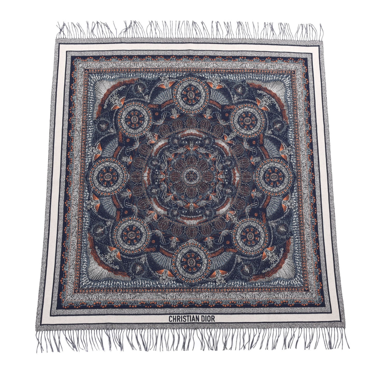 Wool Throw Cream Bleu