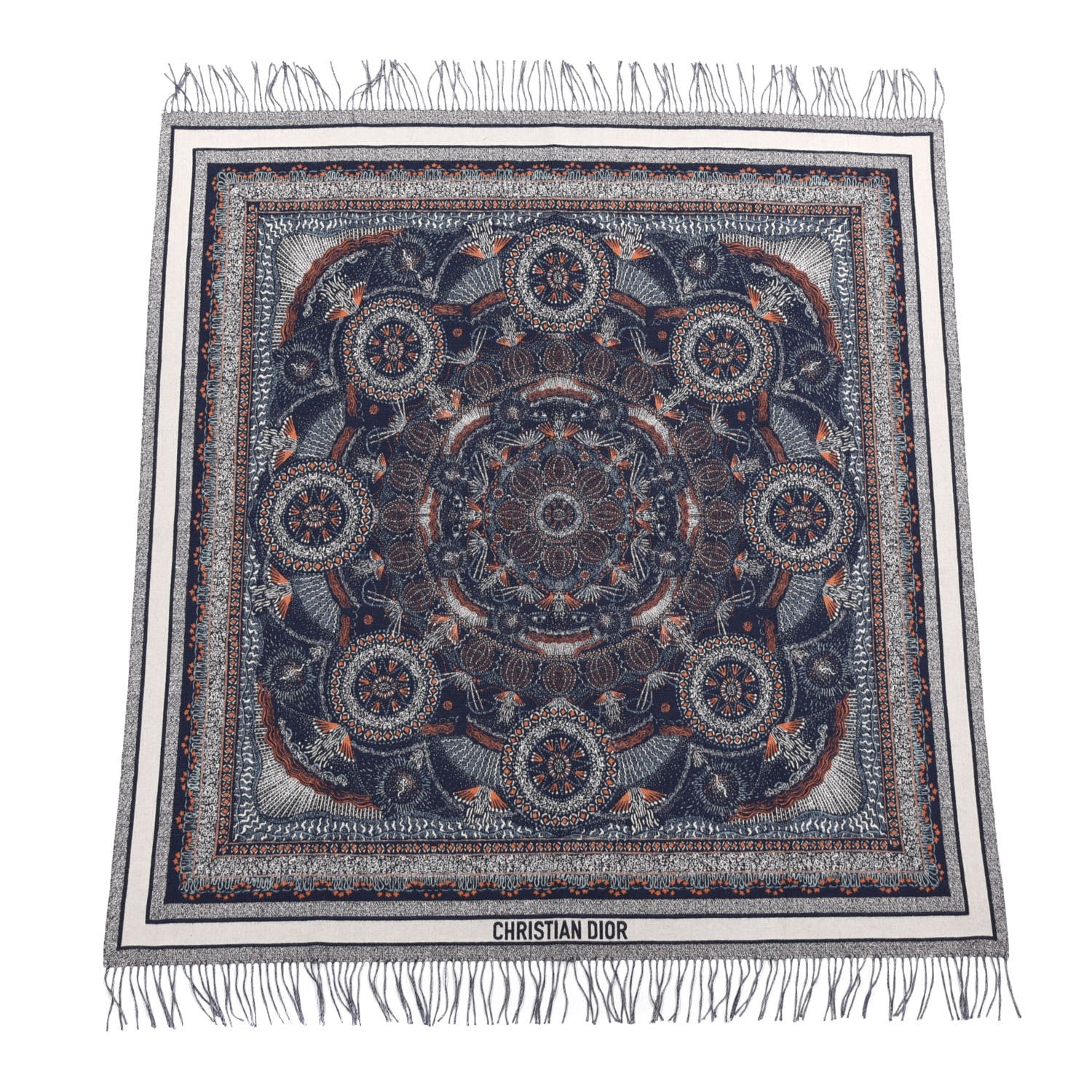 Christian Dior Wool Throw Cream Bleu 1 of 4