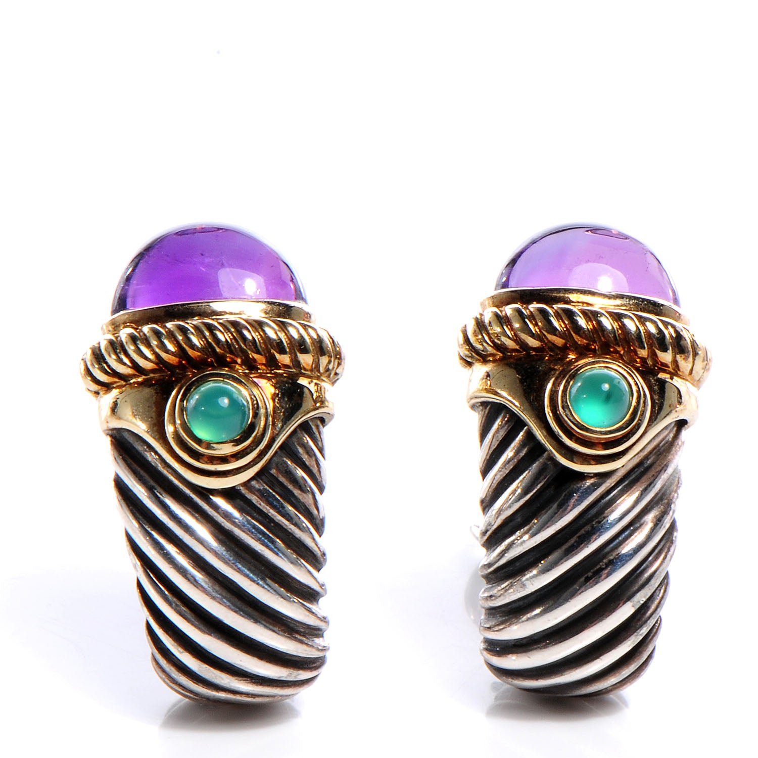 David Yurman 14k Gold and Sterling Silver Shrimp Earrings 1 of 5
