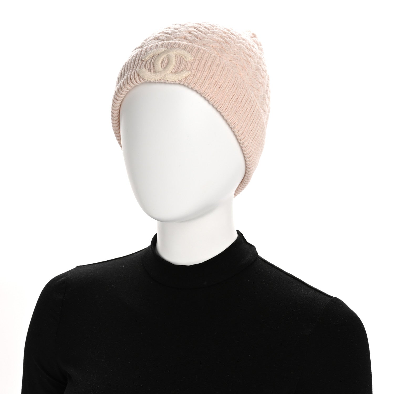 Chanel Cashmere CC Beanie Hat Pink 2 of 6