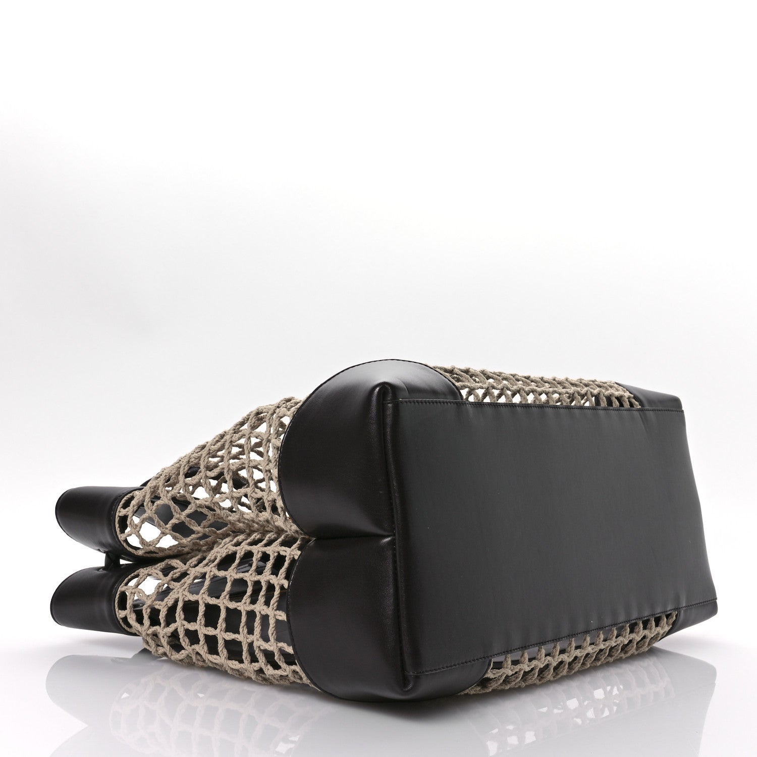 Bottega Veneta Raffia Calfskin Net Large Andiamo Shoulder Bag Fondant 6 of 13