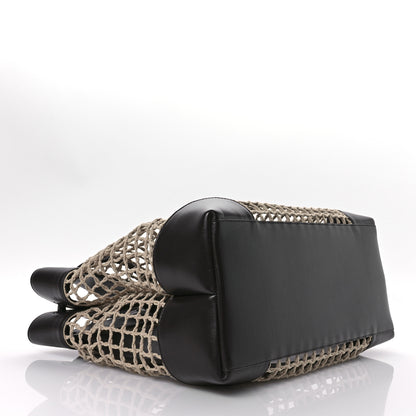 Bottega Veneta Raffia Calfskin Net Large Andiamo Shoulder Bag Fondant 6 of 13