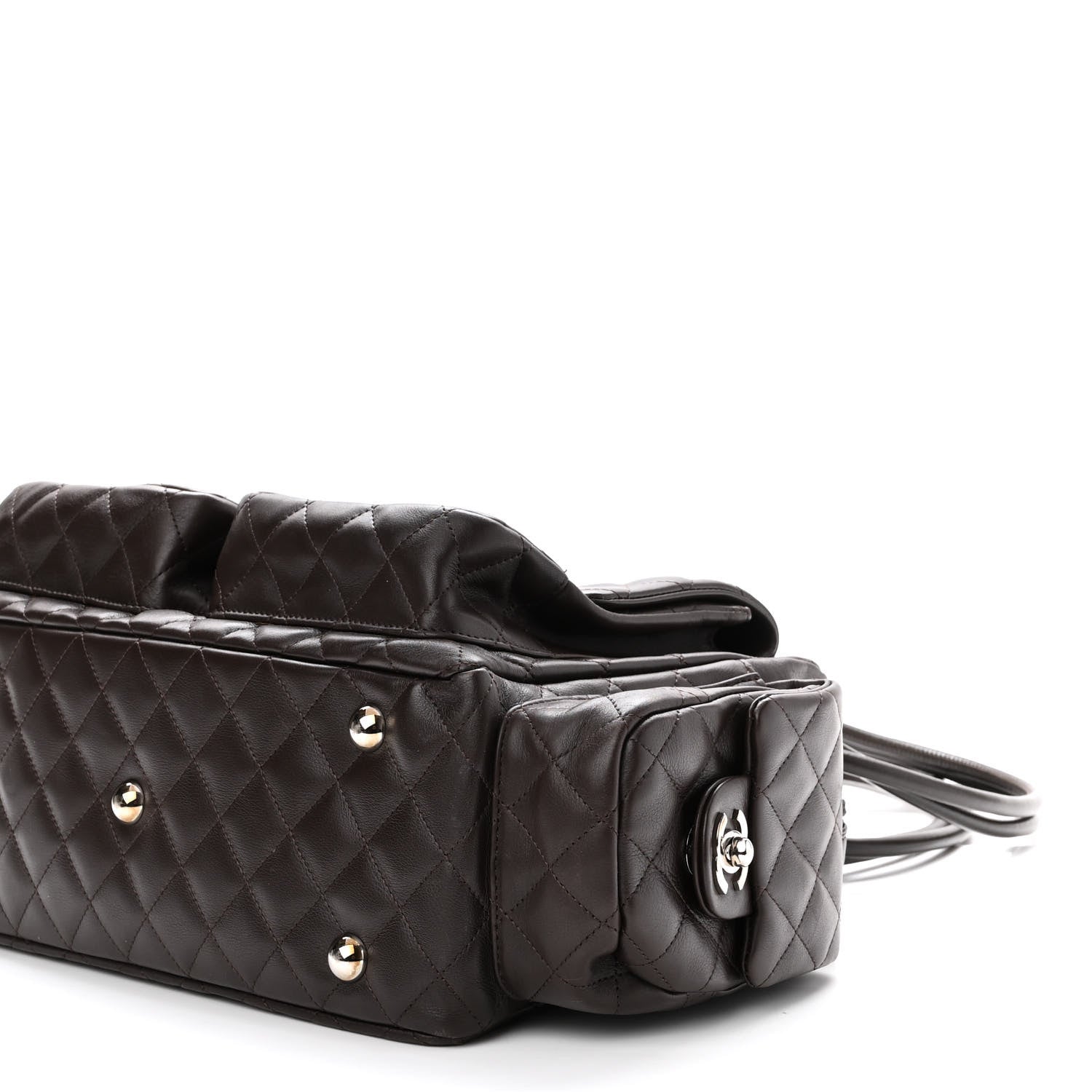 Chanel Calfskin Quilted Large Cambon Multipocket Reporter Brown Beige 10 of 10