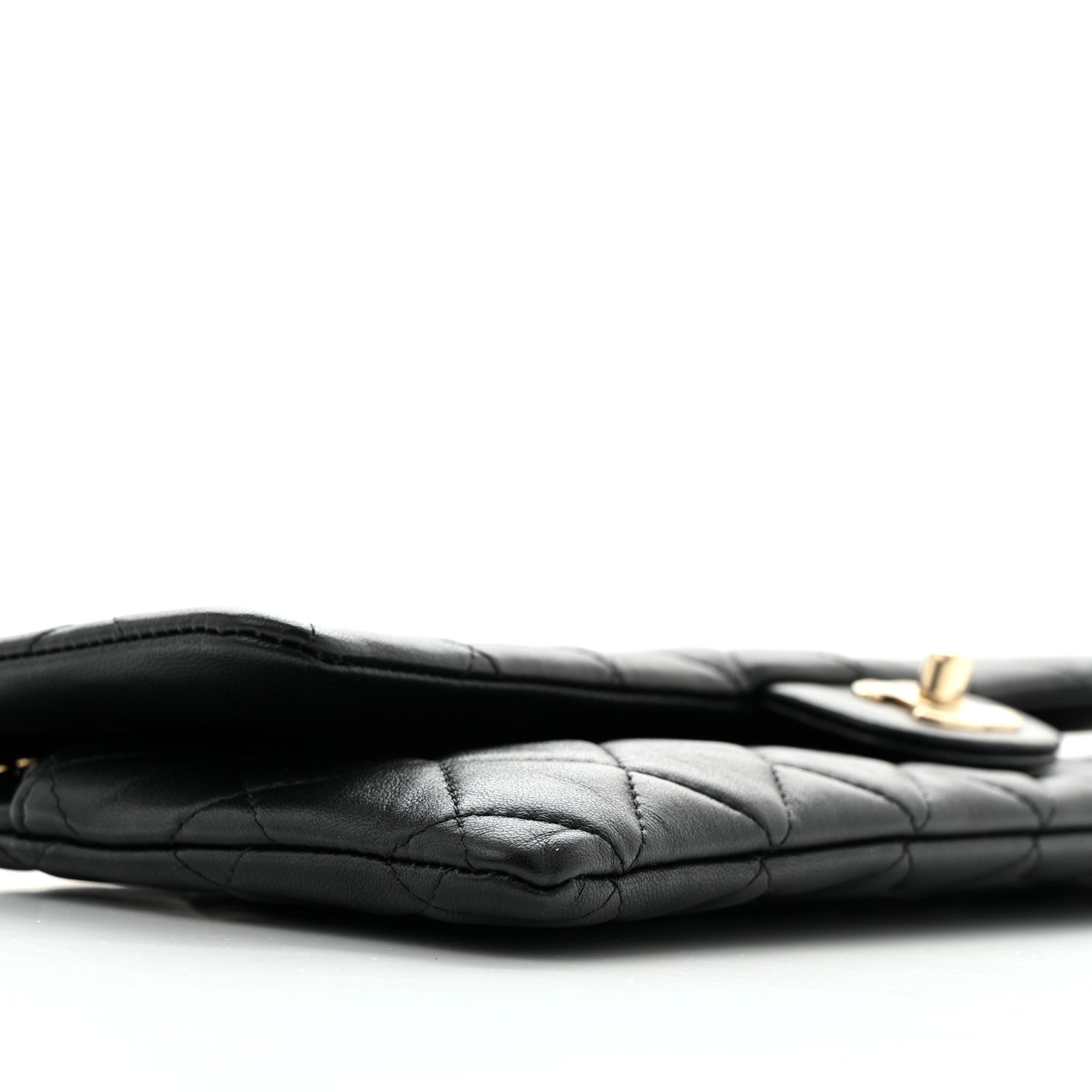 Chanel Lambskin Quilted Flap Clutch Black 10 of 12