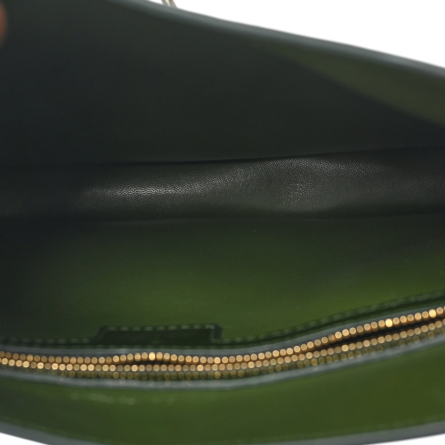 Glossed Calfskin Small Jackie Shoulder Bag Forest Green