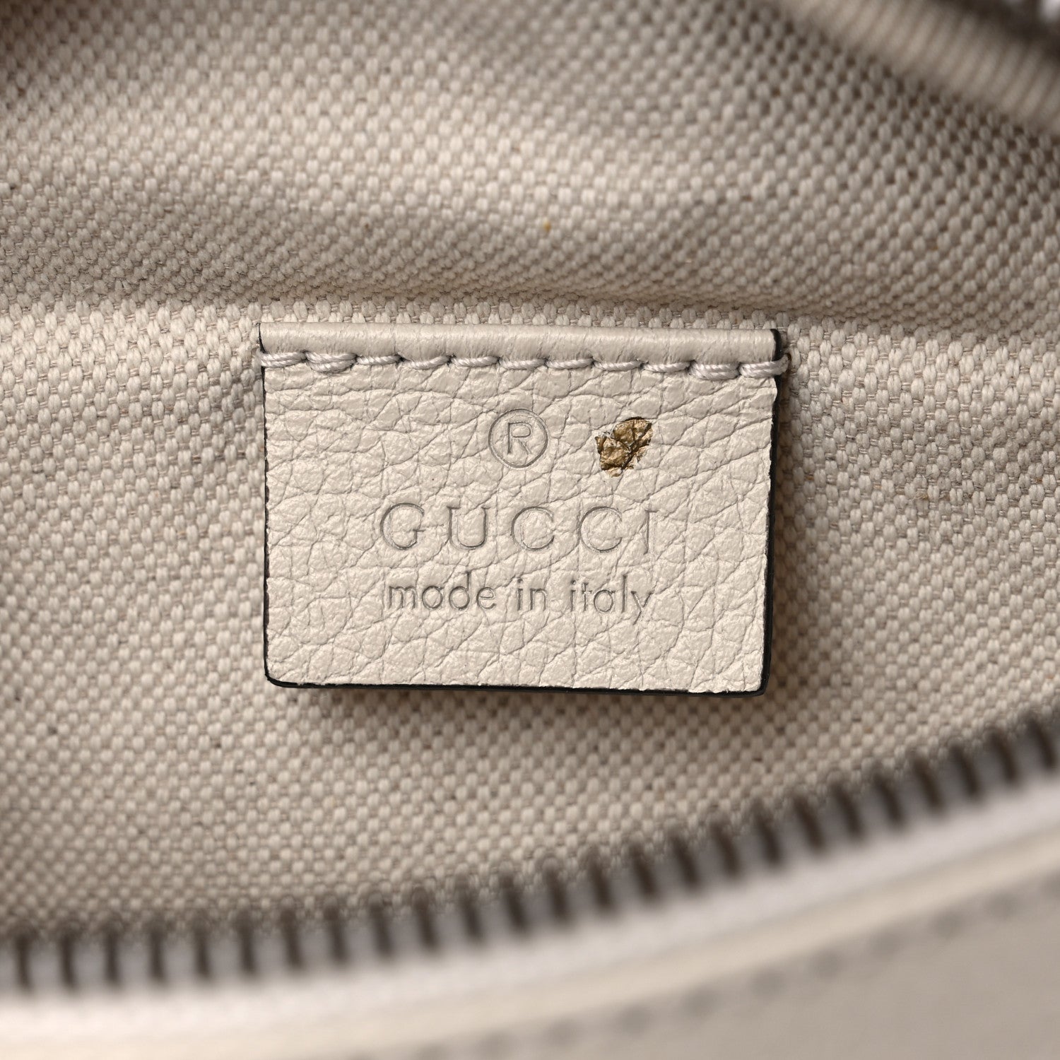 Gucci Grained Calfskin Small Logo Belt Bag White 6 of 9