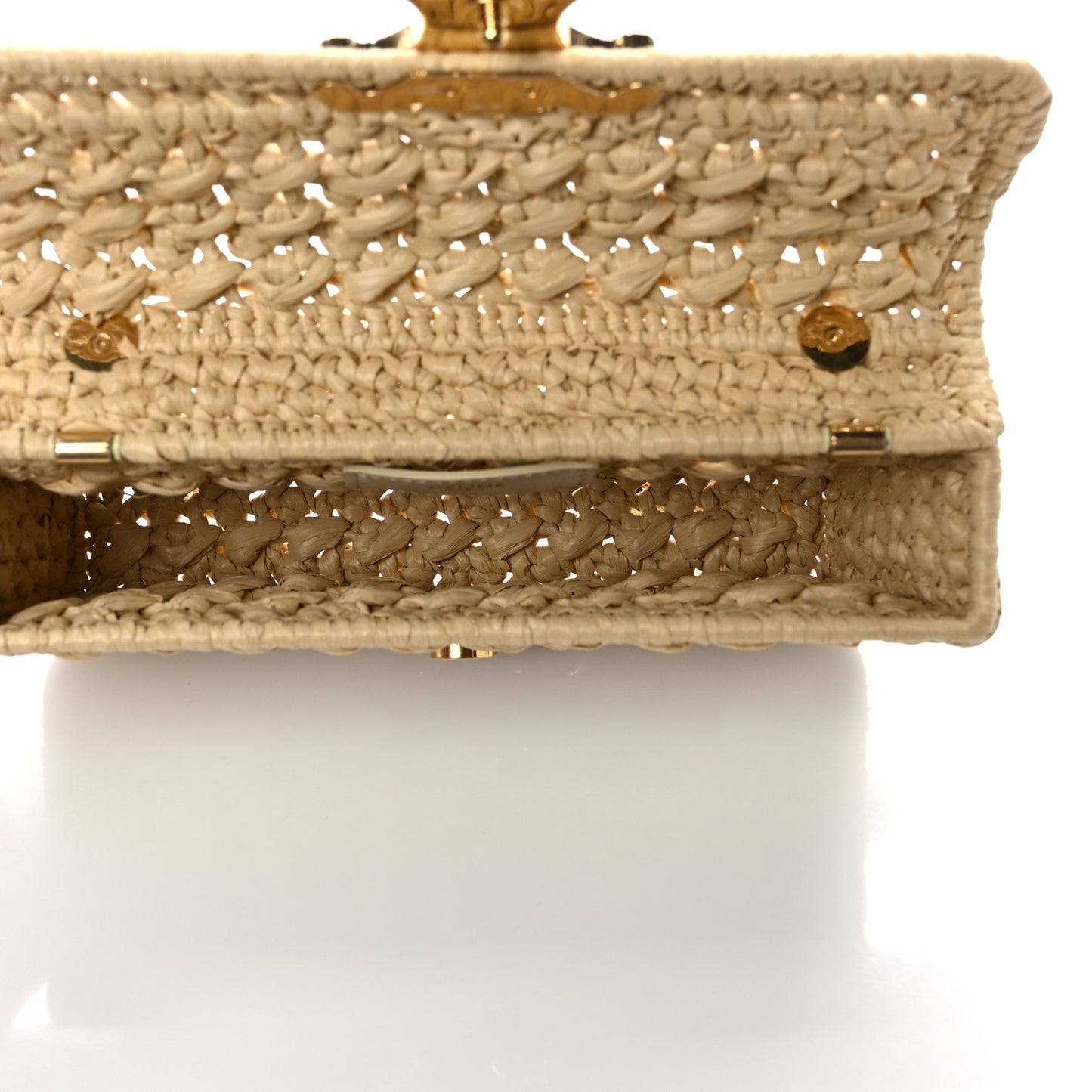Raffia Effect Claude Chain Shoulder Bag Natural