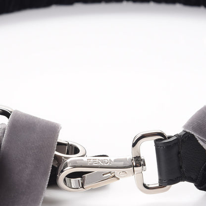 Fendi Velvet Lace Up Strap You Grey Black 4 of 5
