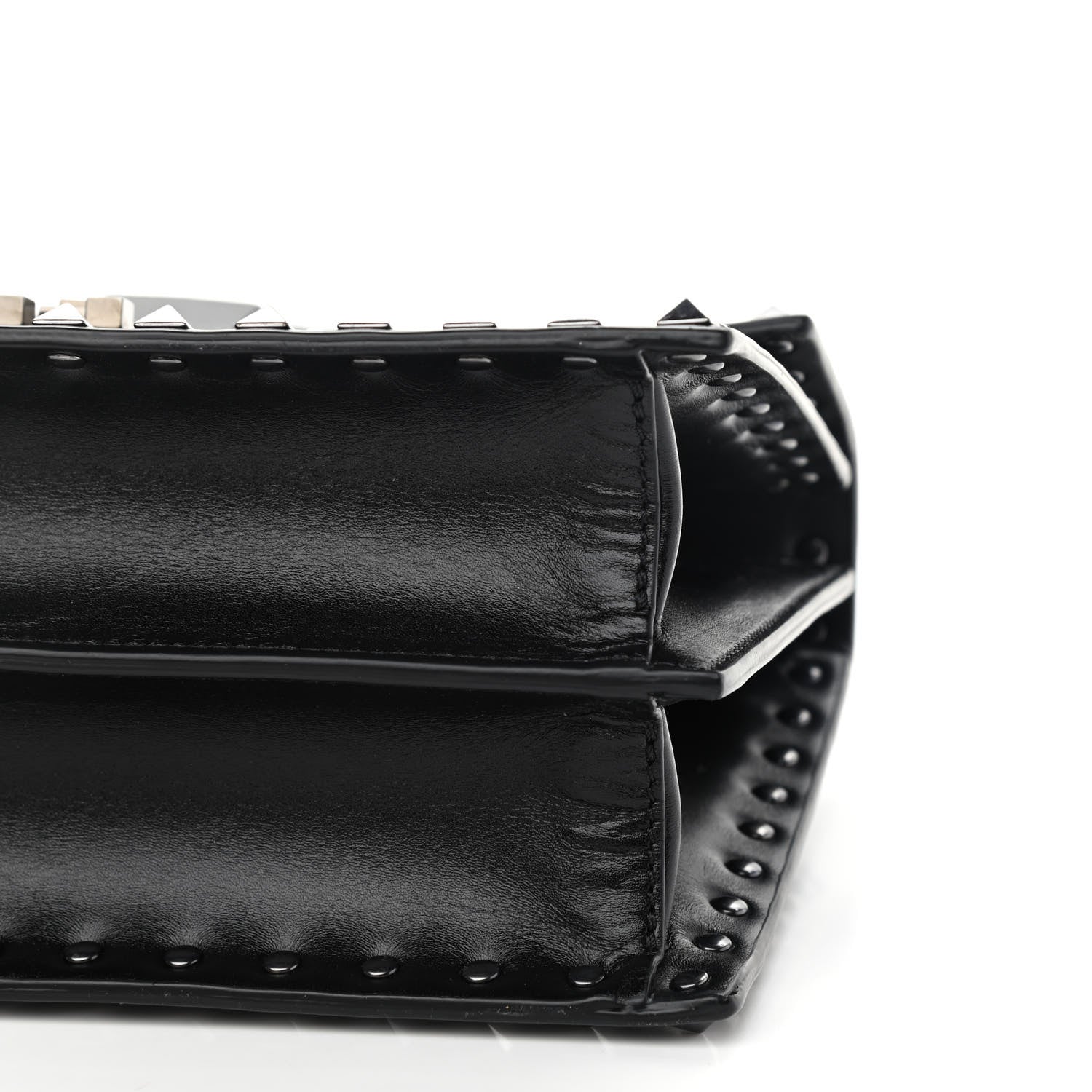 Valentino Garavani Calfskin Rockstud Flap Top Handle Crossbody Bag Black 8 of 8
