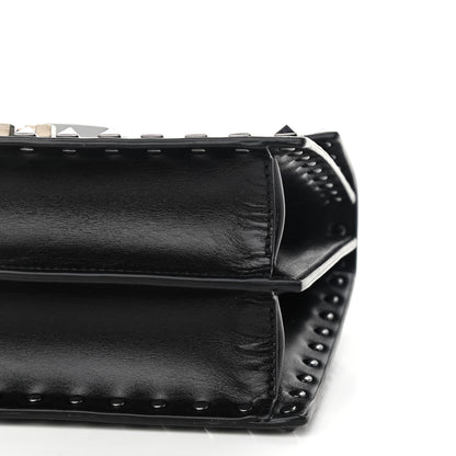 Valentino Garavani Calfskin Rockstud Flap Top Handle Crossbody Bag Black 8 of 8