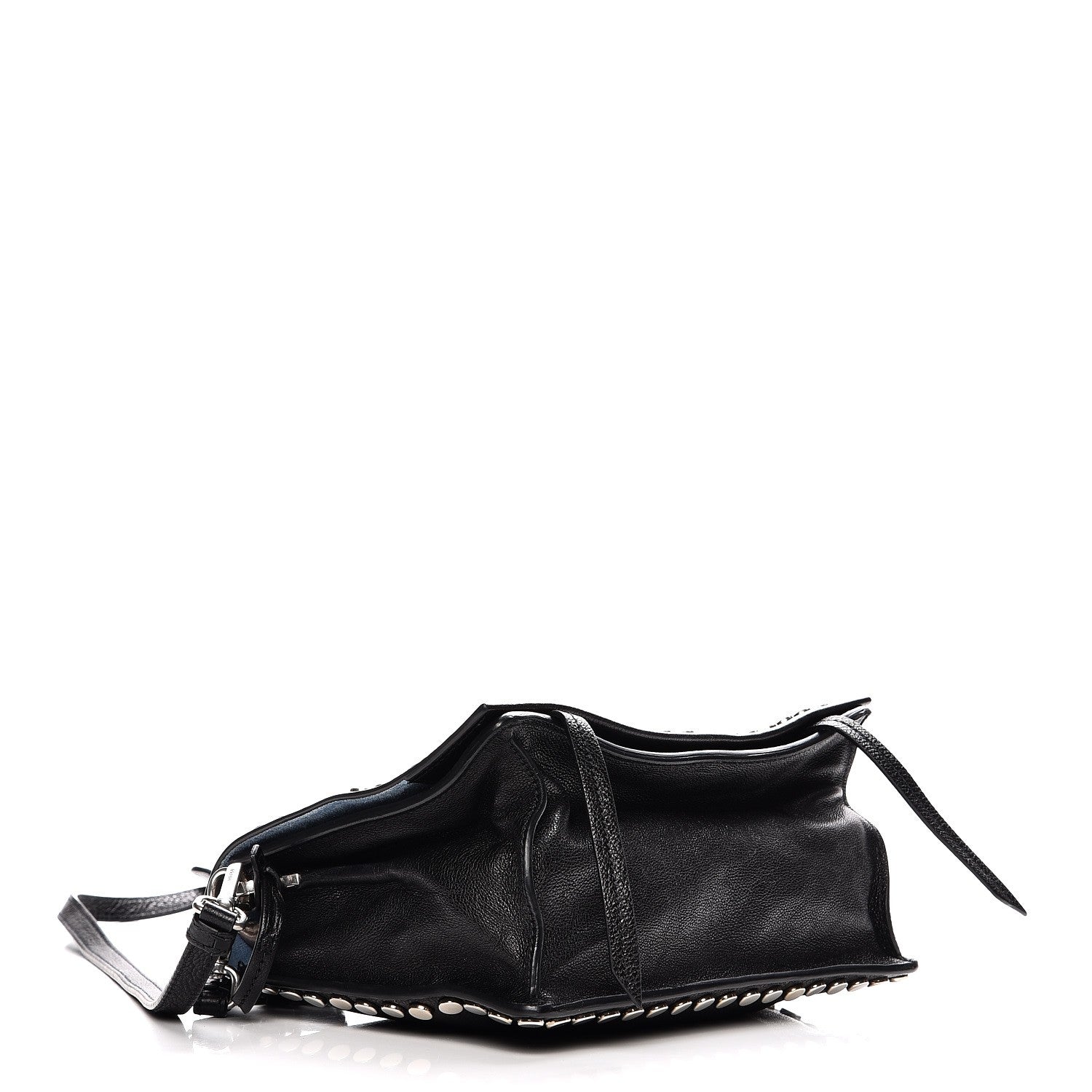 Prada Glace Calf Studded Etiquette Flap Nero Black 5 of 10