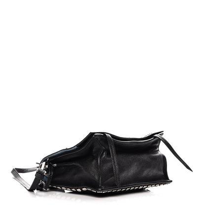 Prada Glace Calf Studded Etiquette Flap Nero Black 5 of 10