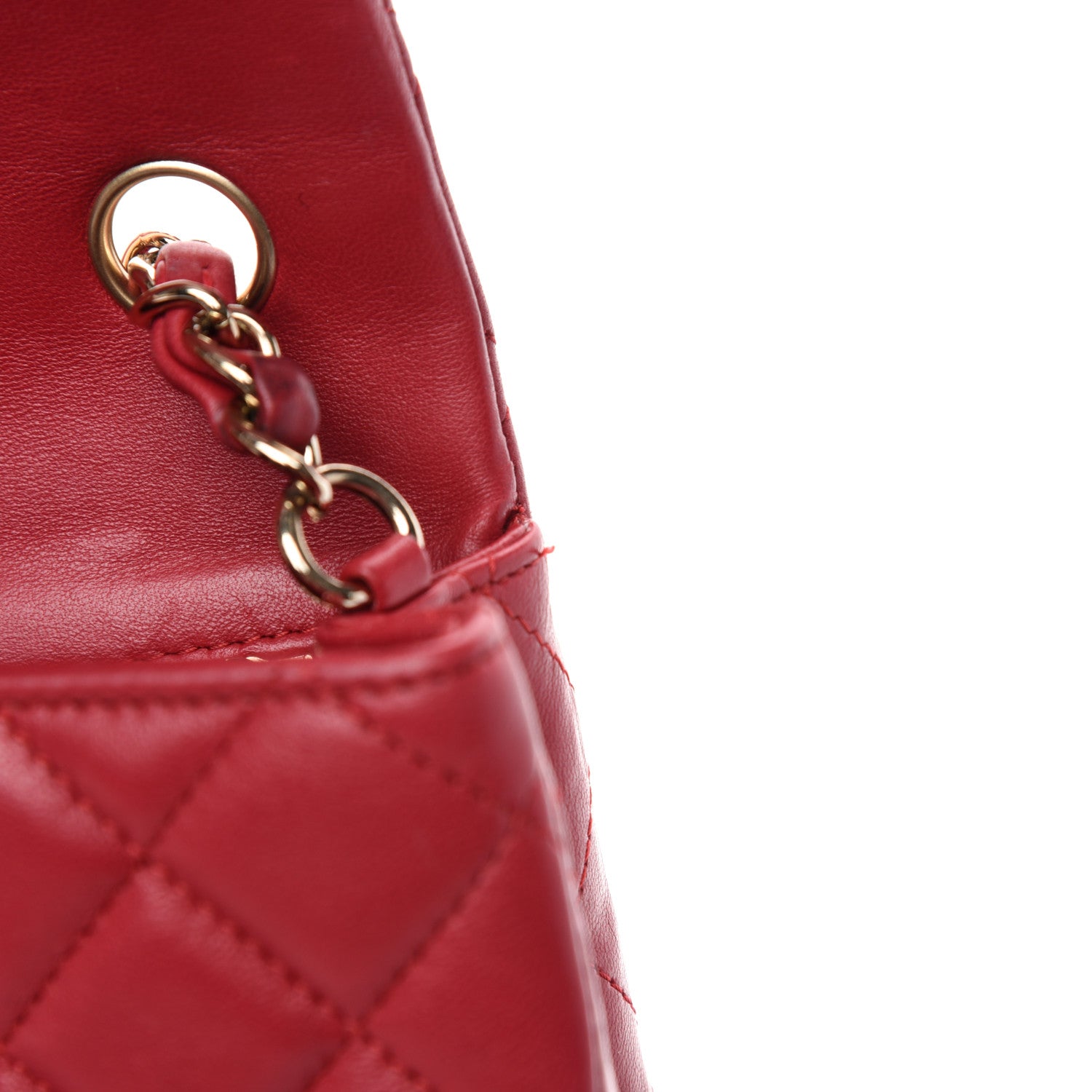 Chanel Lambskin Quilted Mini Rectangular Flap Red 8 of 13