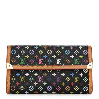 Louis Vuitton Monogram Multicolor Porte Tresor International Wallet Black 1 of 13