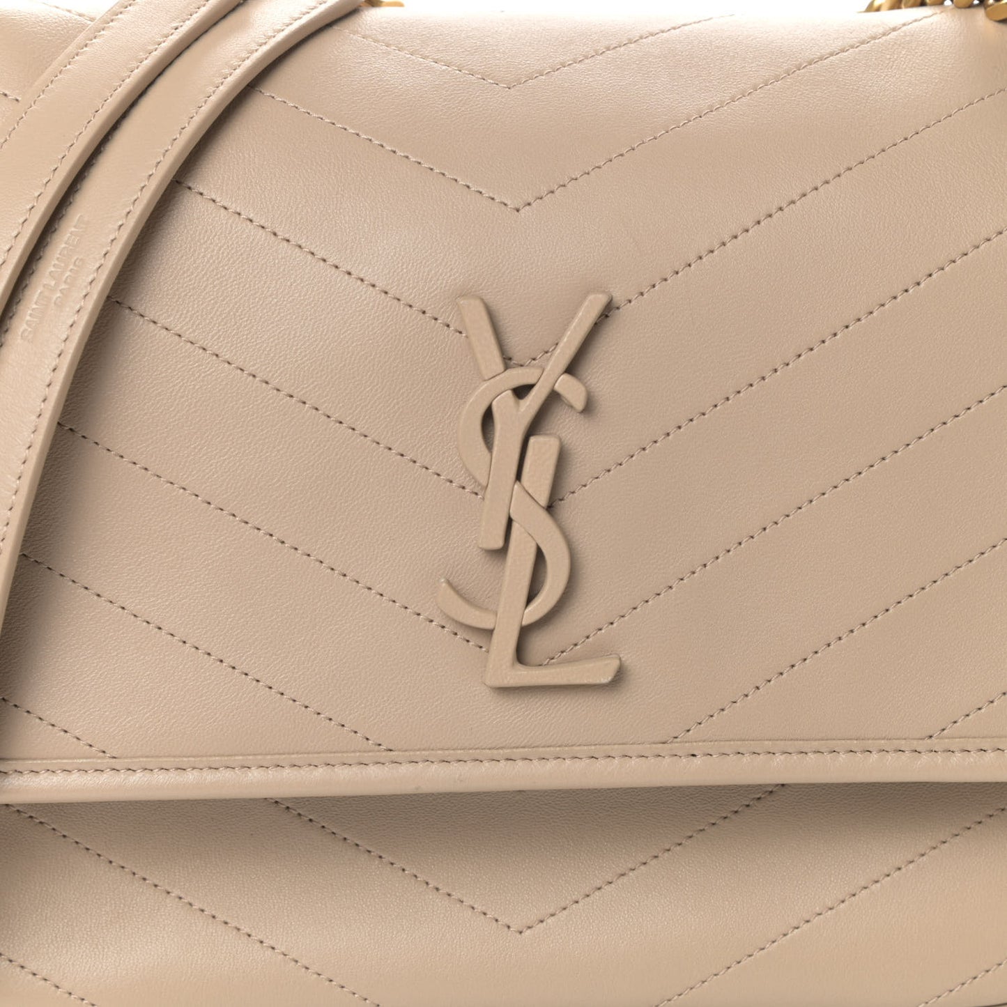 Lambskin Matelasse Monogram Medium Niki Chain Satchel Dark Beige