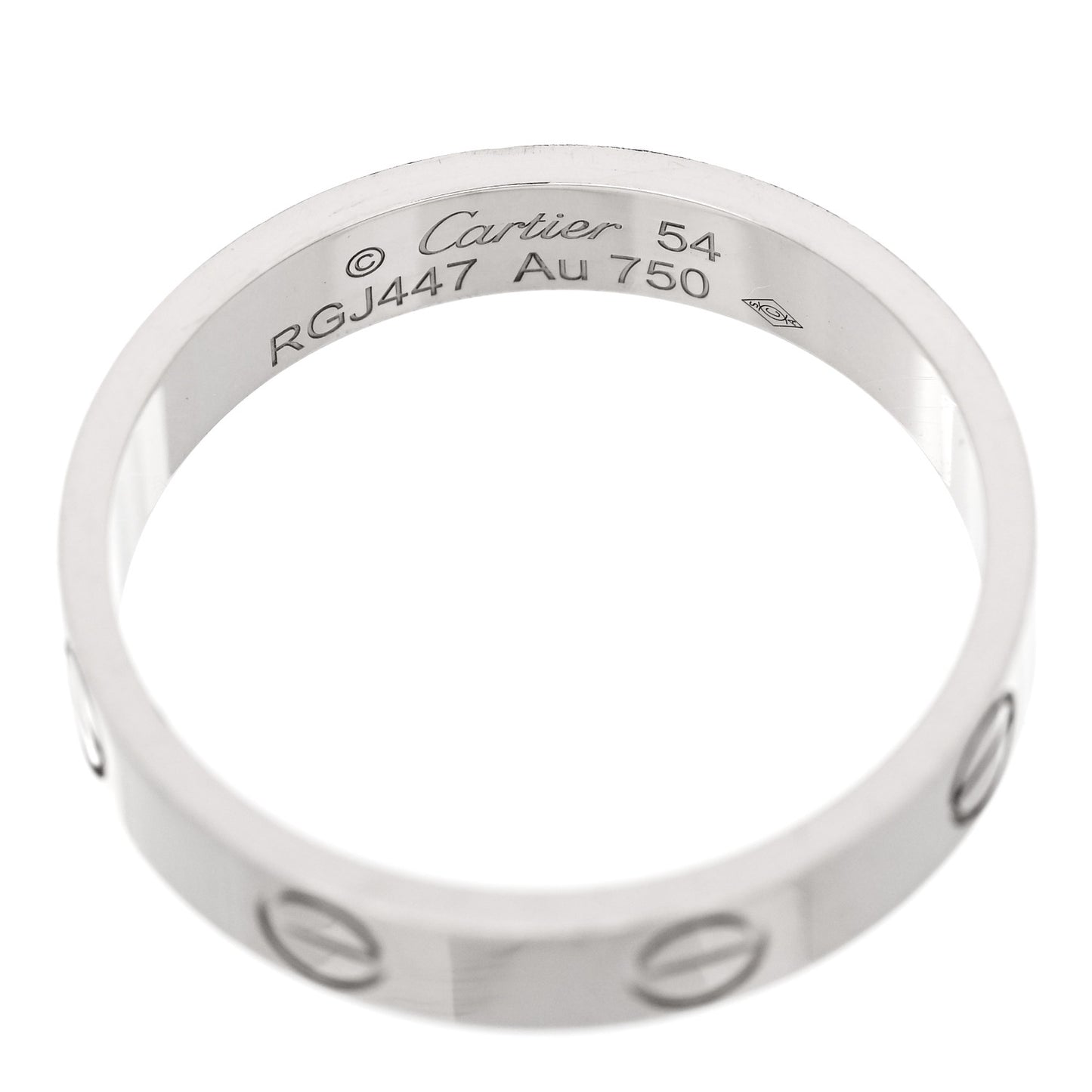 18K White Gold 3.5mm LOVE Wedding Band Ring 54 7