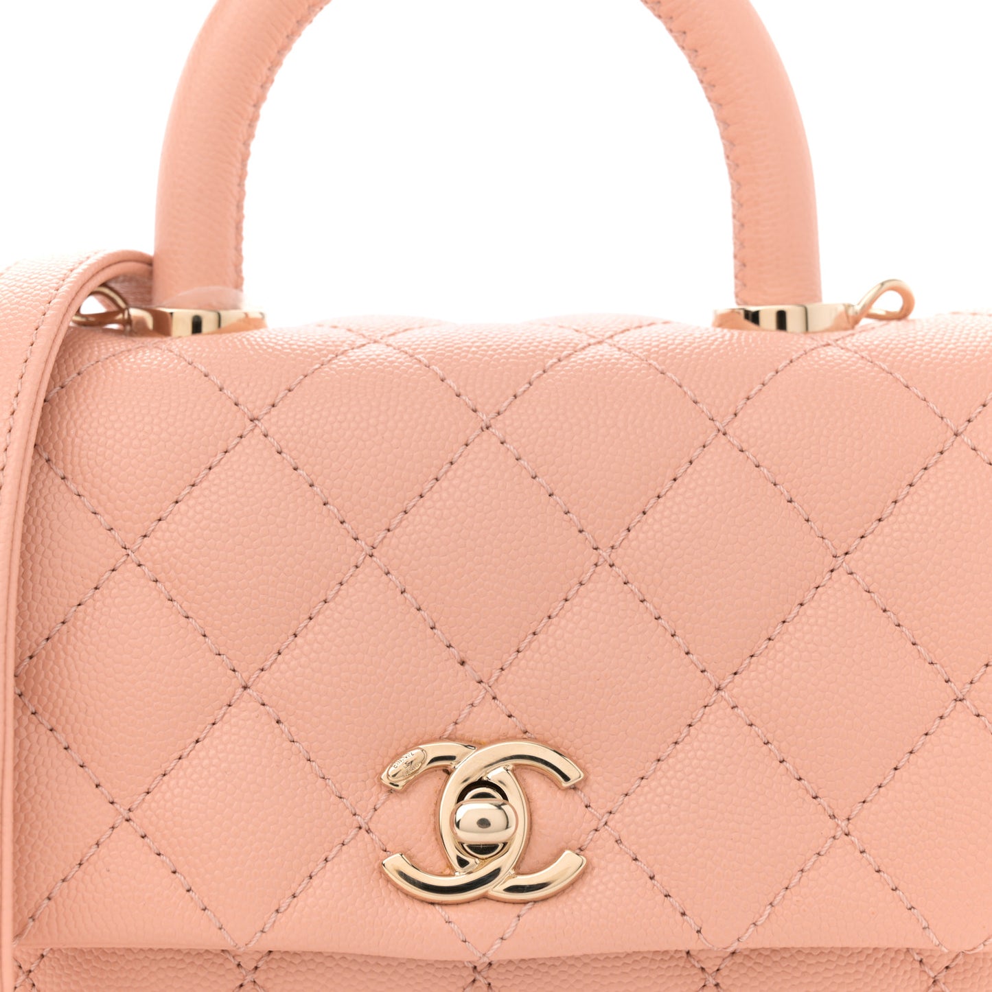 Caviar Quilted Extra Mini Coco Handle Flap Light Pink