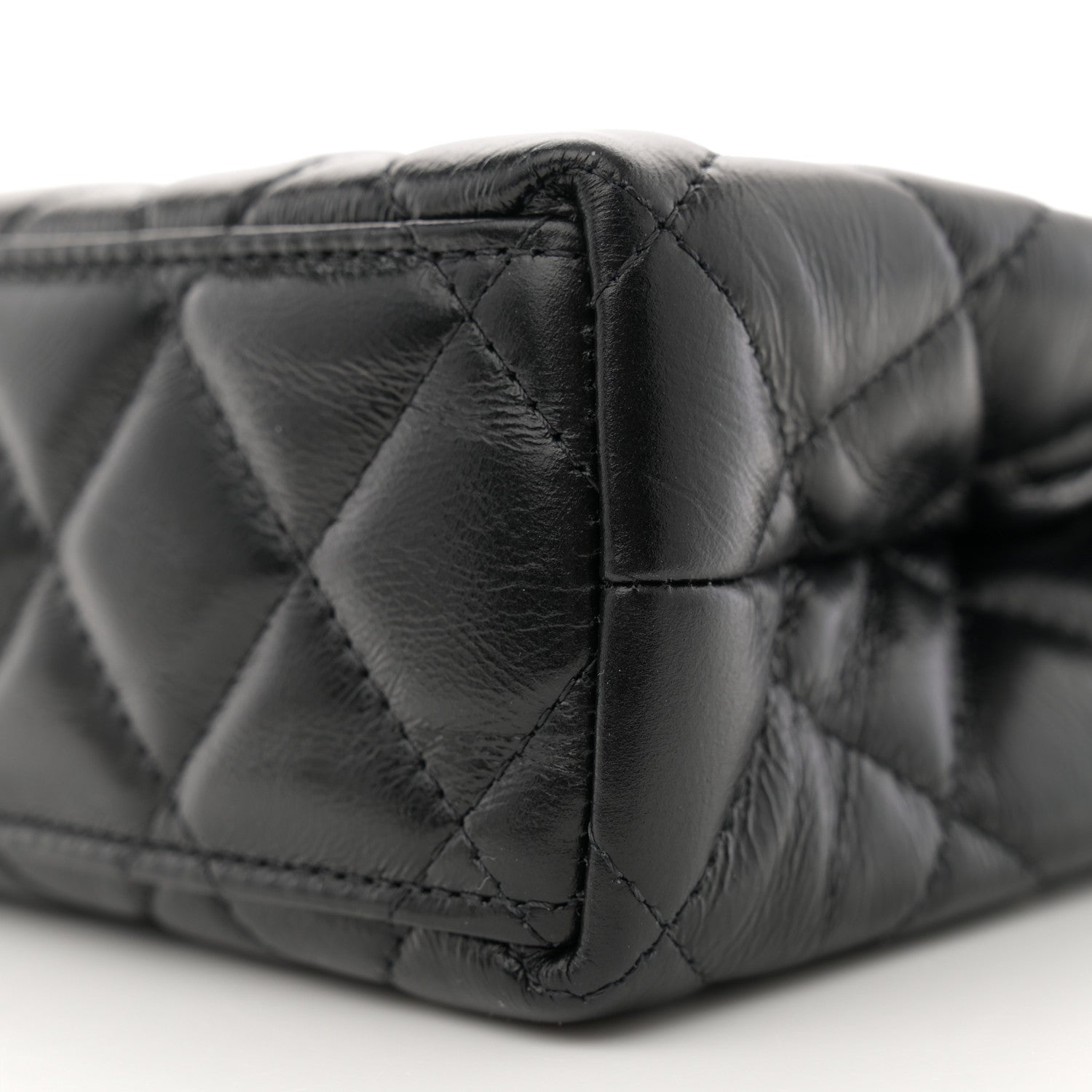 Chanel Shiny Aged Calfskin Quilted Nano Kelly Shopper Black 10 of 11