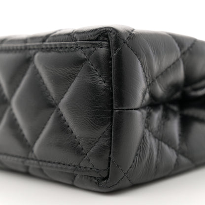 Chanel Shiny Aged Calfskin Quilted Nano Kelly Shopper Black 10 of 11