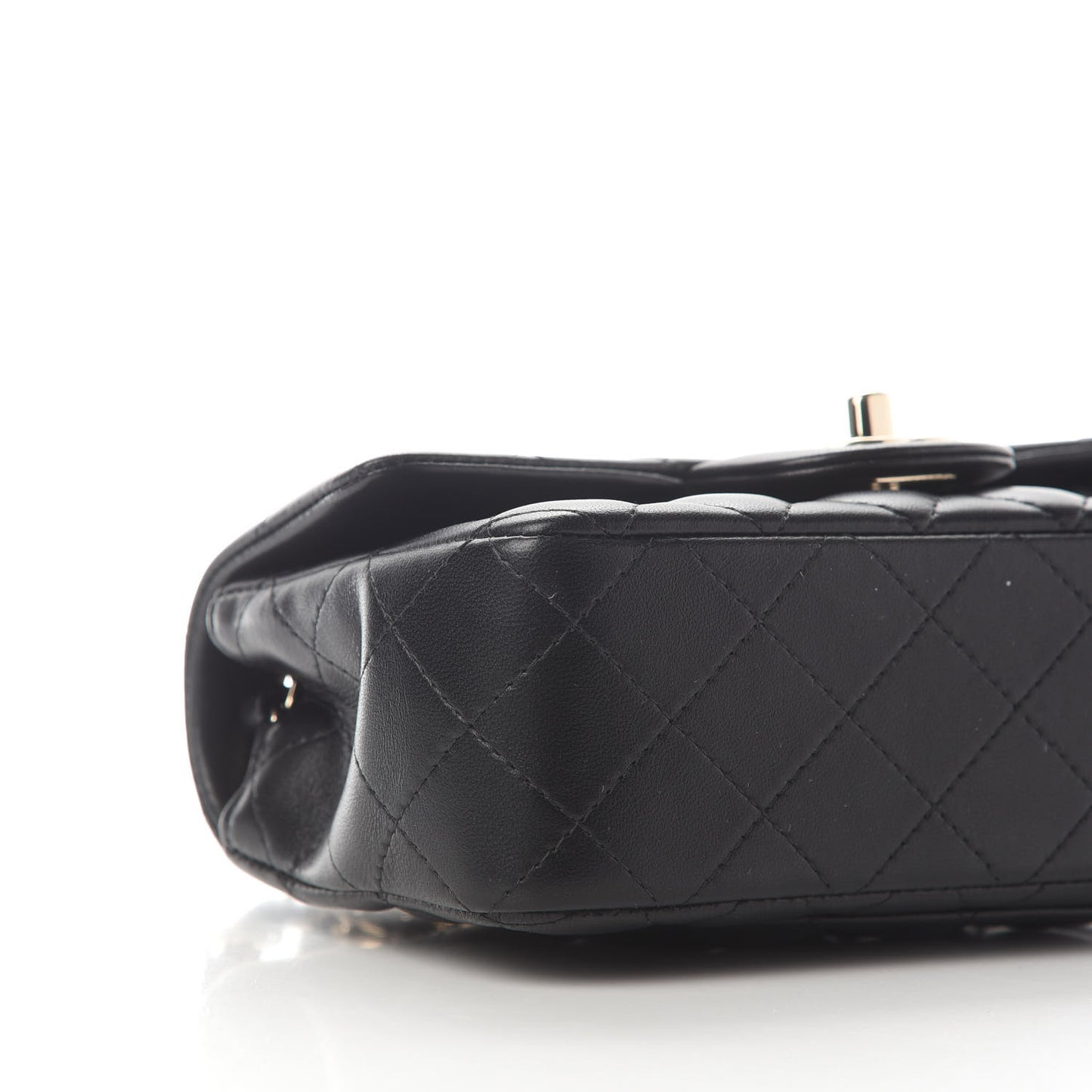 Lambskin Quilted Mini Rectangular Flap Black