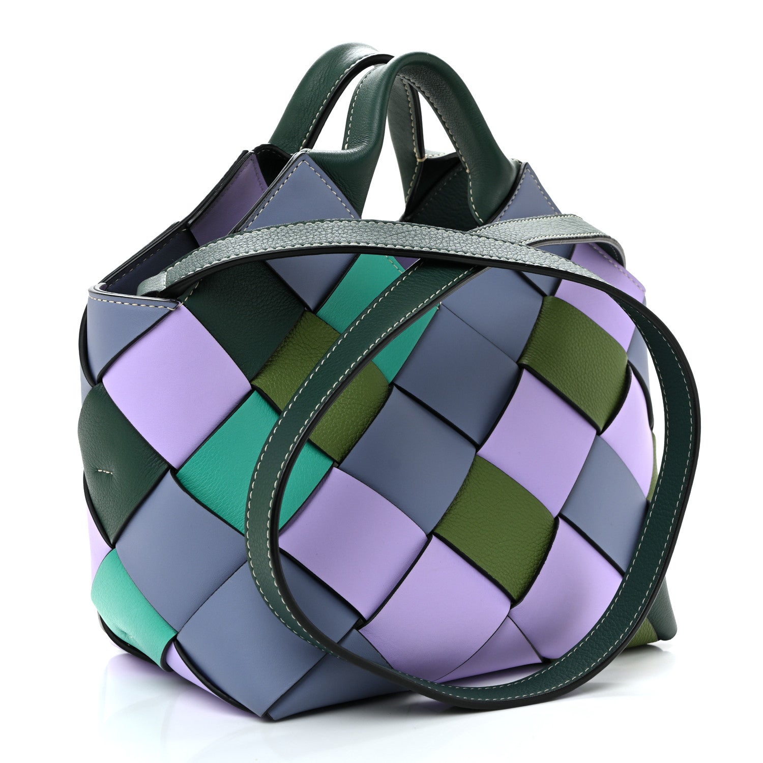 Loewe Calfskin Woven Small The Surplus Collection Basket Bag Multicolor 3 of 10