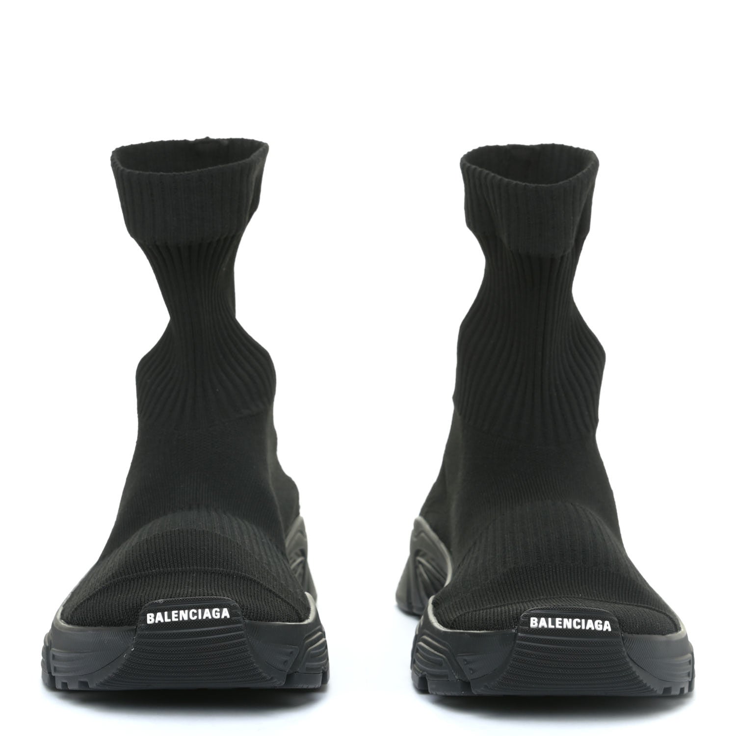 Balenciaga Technical Ribbed 3D Recycled Knit Womens Speed 3.0 Sneakers 41 Monocolor Black 3 of 10