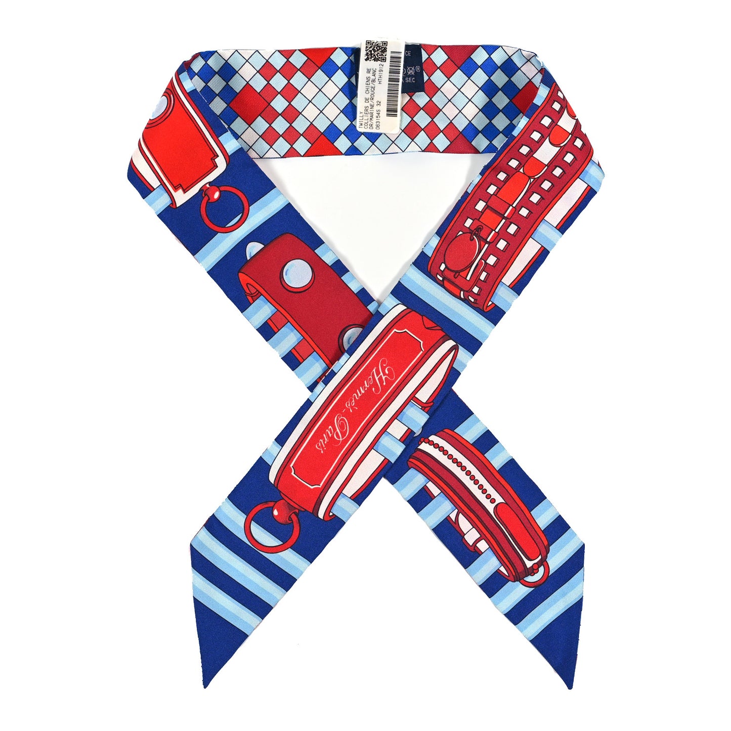 Silk Colliers de Chiens Remix Twilly Marine Rouge White