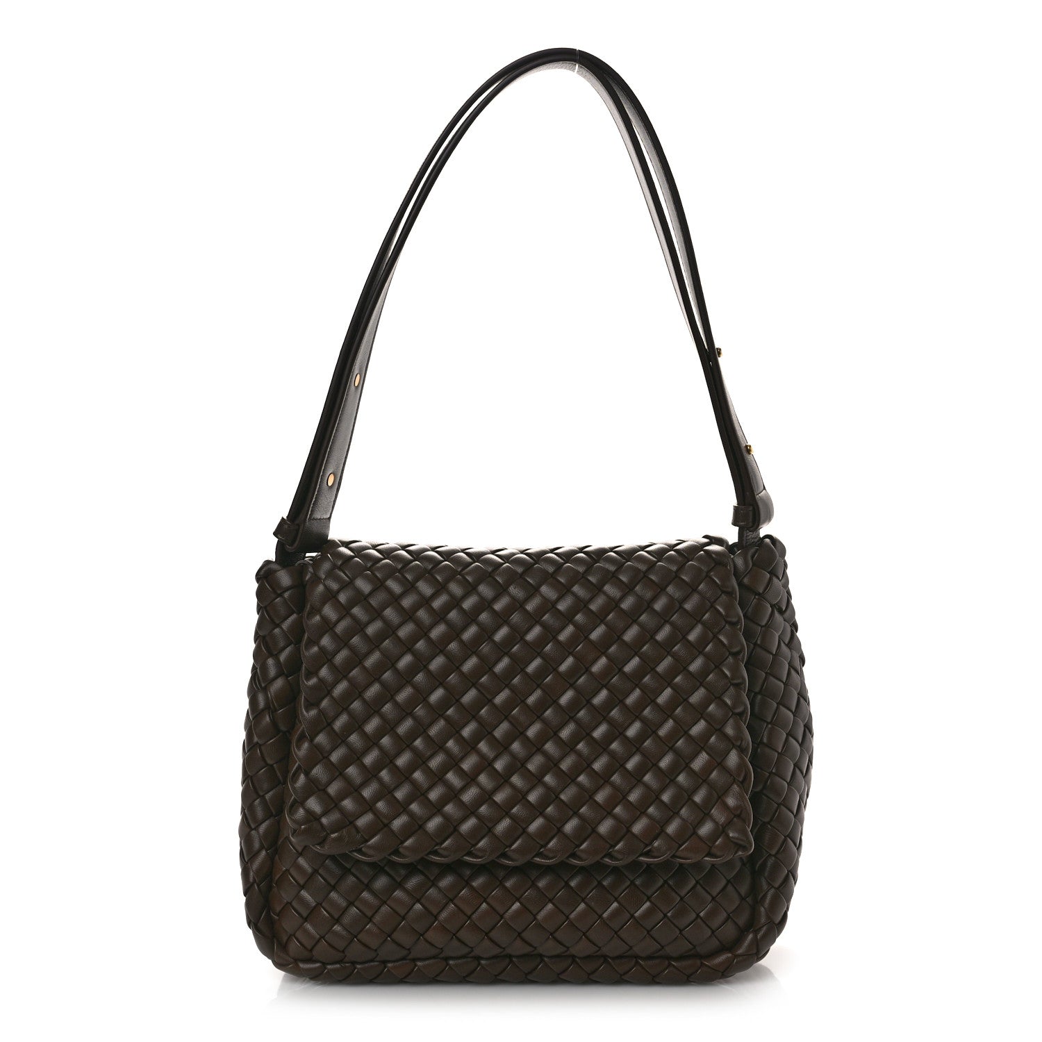 Bottega Veneta Nappa Intreccicio Padded Small Cobble Shoulder Bag Light Brown 1 of 10