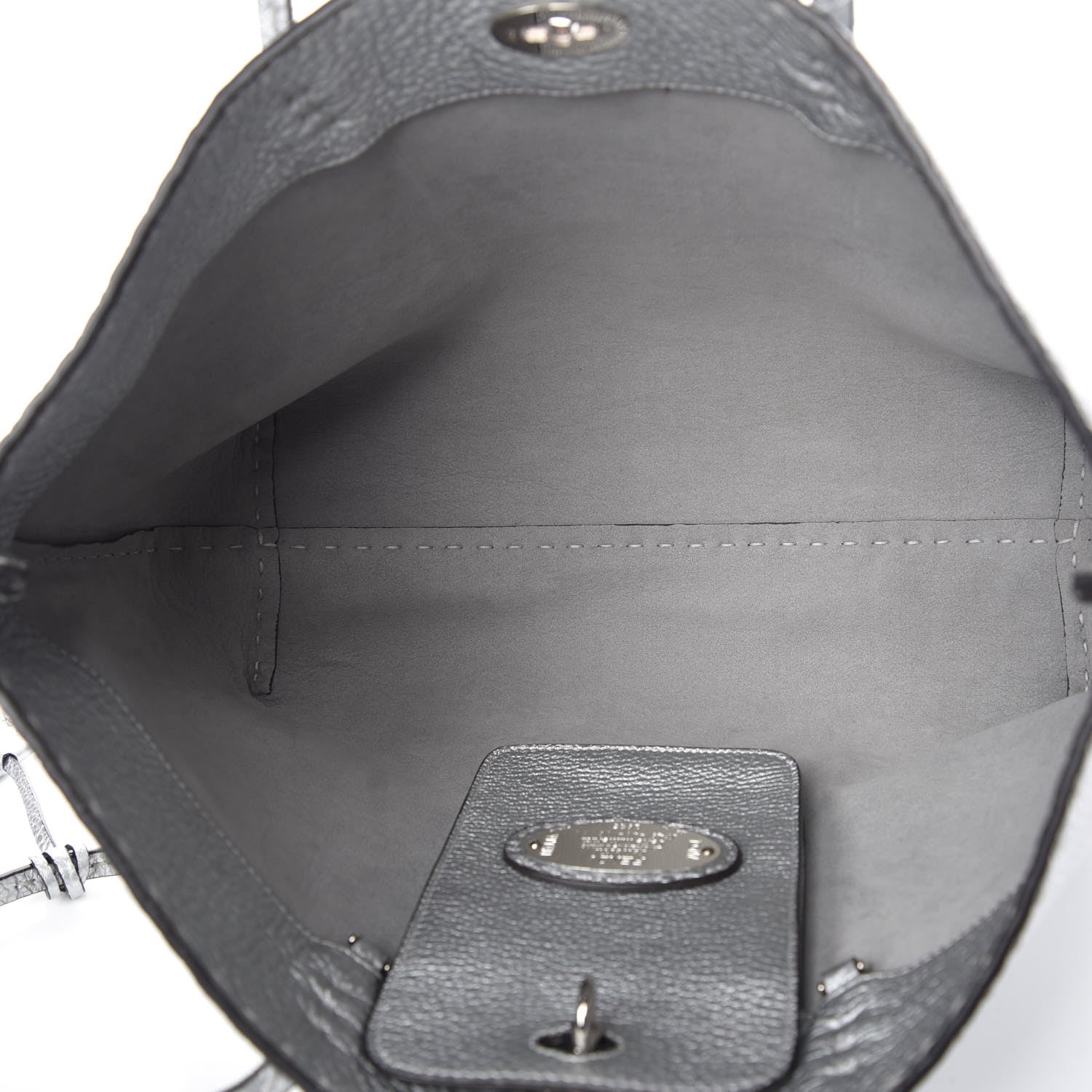 Fendi Cuoio Romano Lux Selleria Carla Shopping Tote Argento 5 of 15