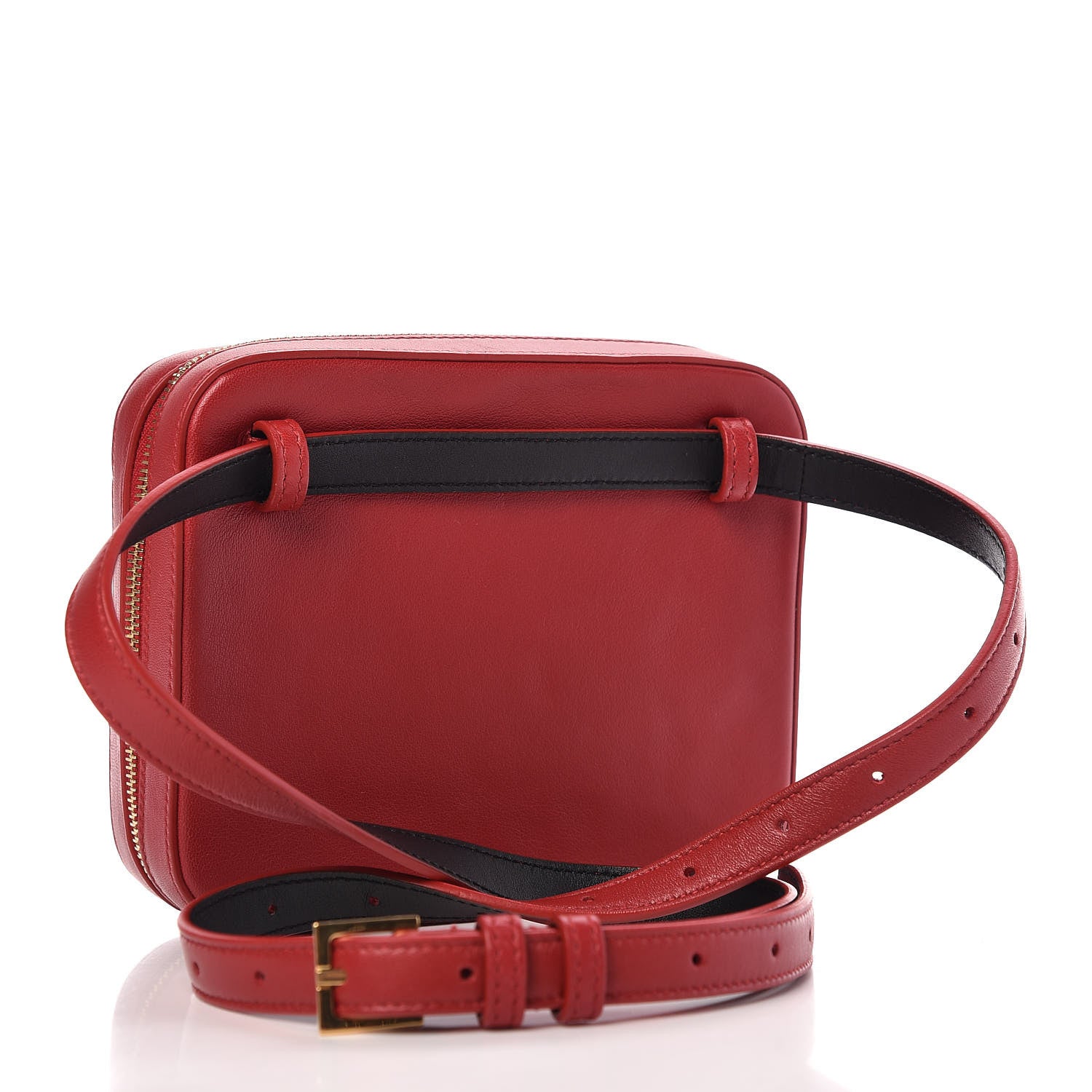Saint Laurent Lambskin Matelasse Vicky Monogram Belt Bag Eros Red 3 of 9