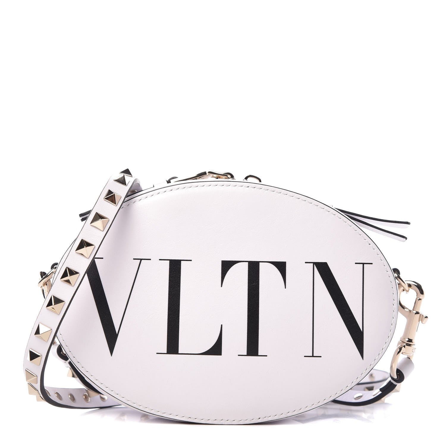 Valentino Garavani Calfskin VLTN Print Mini Rockstud Crossbody Bag White 1 of 7