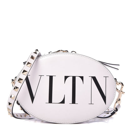Valentino Garavani Calfskin VLTN Print Mini Rockstud Crossbody Bag White 1 of 7