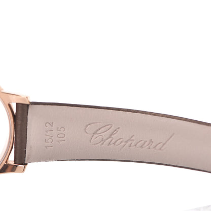 Chopard 18K Rose Gold Calfskin 7 Diamond 32mm Happy Diamonds Quartz Watch 7 of 13