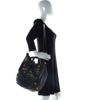 Balenciaga Agneau Giant 21 Gold Hardware Pompon Black 4 of 13