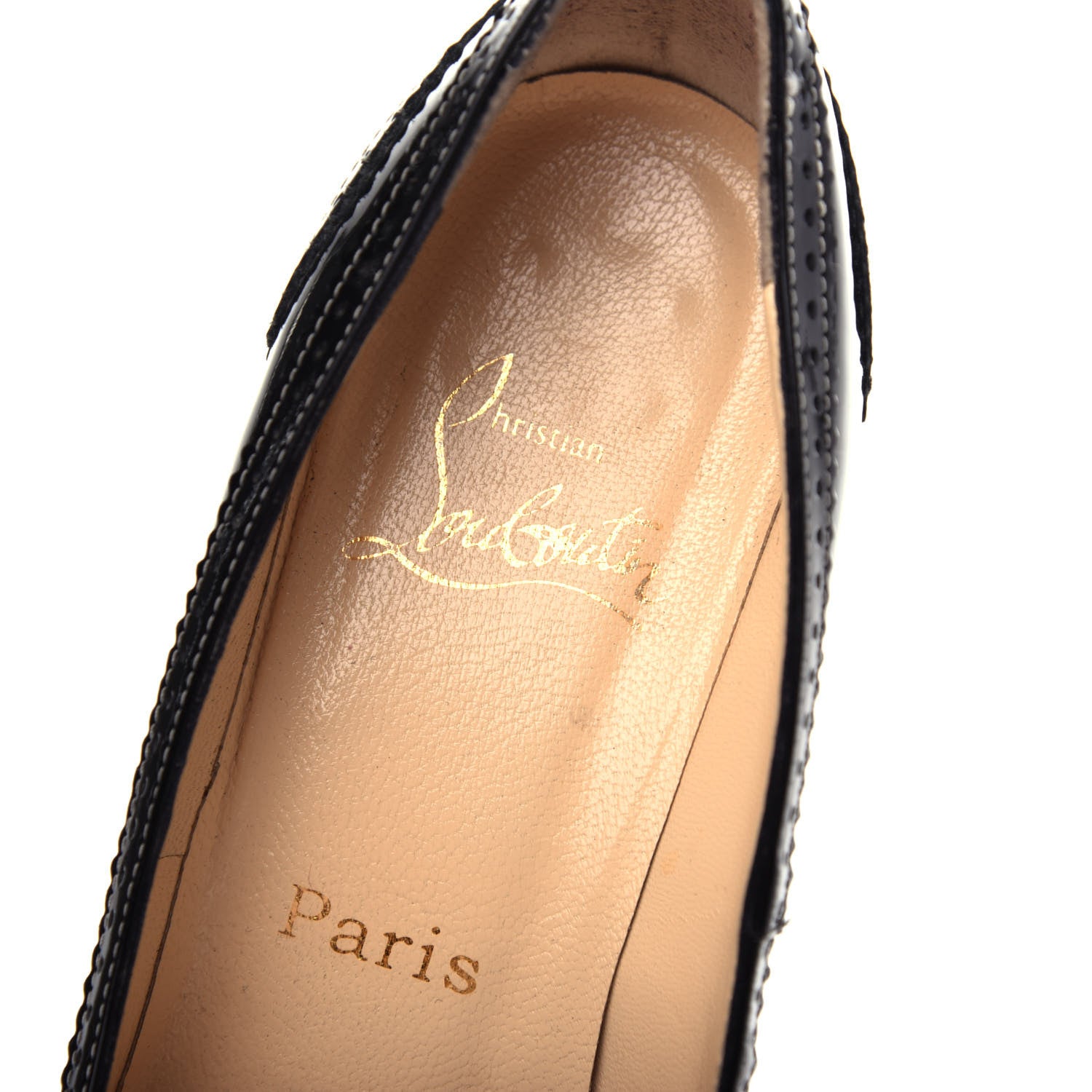 Christian Louboutin Patent Brogue Pumps 38.5 Black 6 of 9
