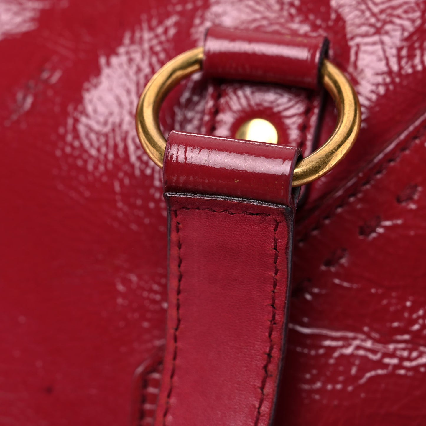 Patent Calfskin Medium Muse Red