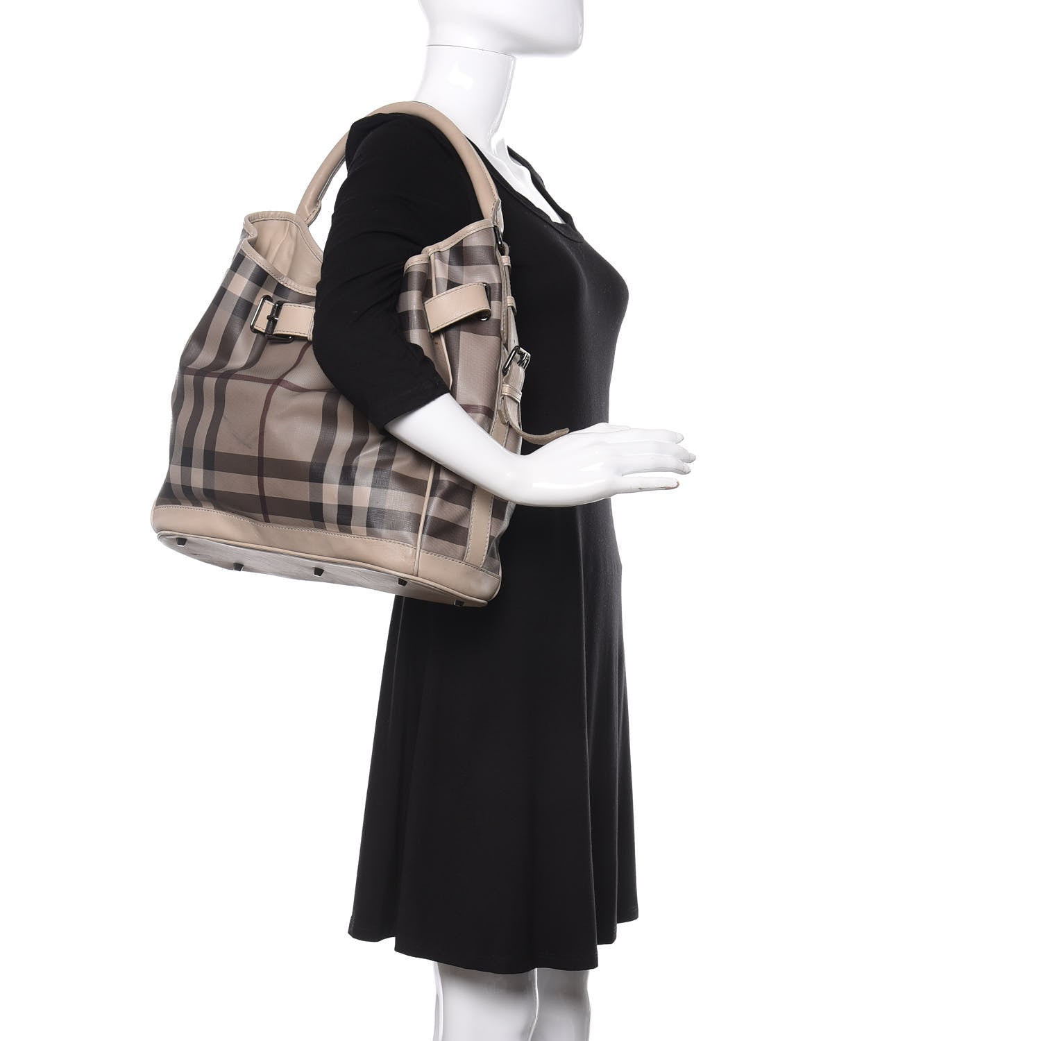 Burberry Smoked Check Medium Walden Belted Hobo Trench 2 of 10