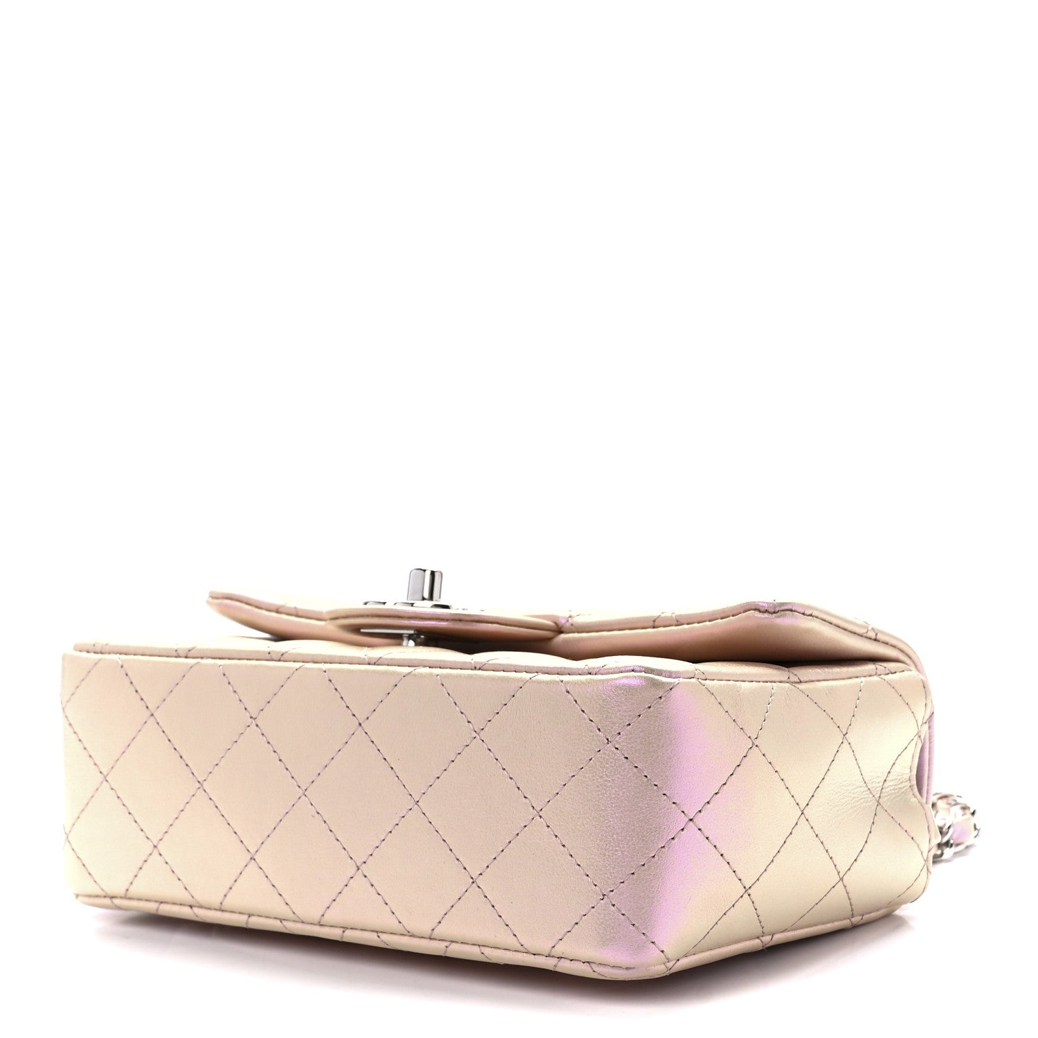 Chanel Iridescent Calfskin Quilted Mini Rectangular Flap Pink 10 of 13