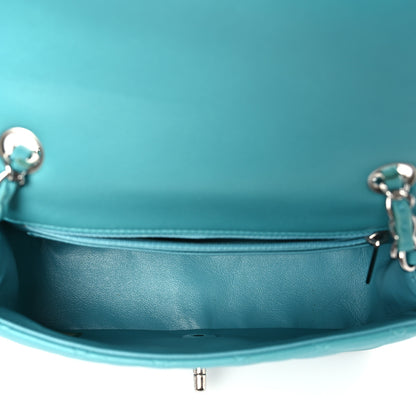 Chanel Lambskin Quilted Mini Rectangular Flap Turquoise 5 of 9