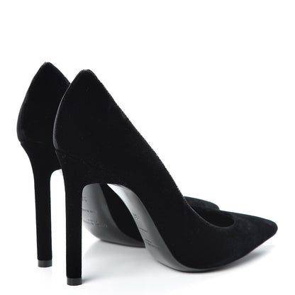 Saint Laurent Velvet Anja 105 Pumps 36 Black 4 of 12