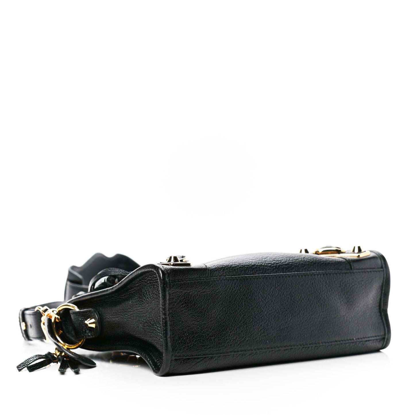 Chevre Gold Metallic Edge Hardware Mini City Black