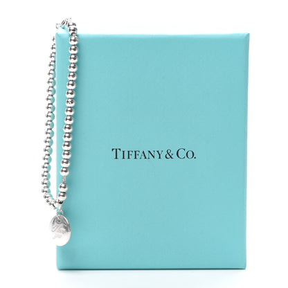 Tiffany Sterling Silver 4mm I Love You Round Tag Bead Bracelet 5 of 5