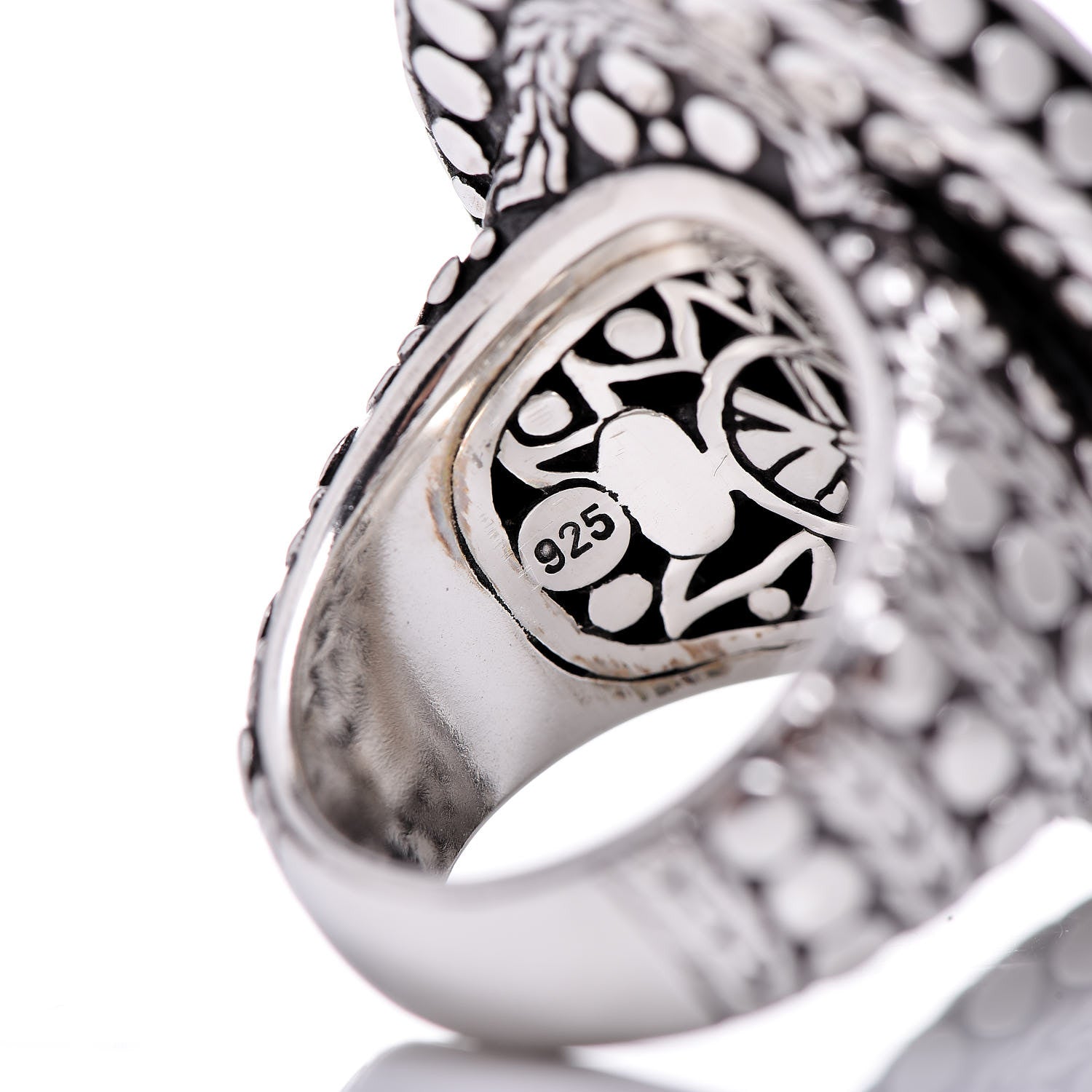 John Hardy Sterling Silver Dot Oval Ring 54 7 4 of 5