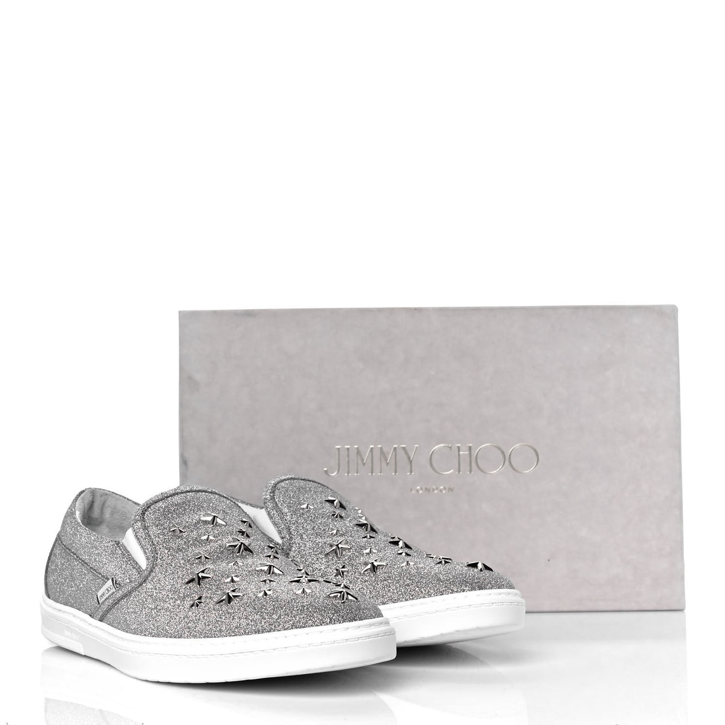 Fine Glitter Suede Mens Grove Sneakers 45 Silver