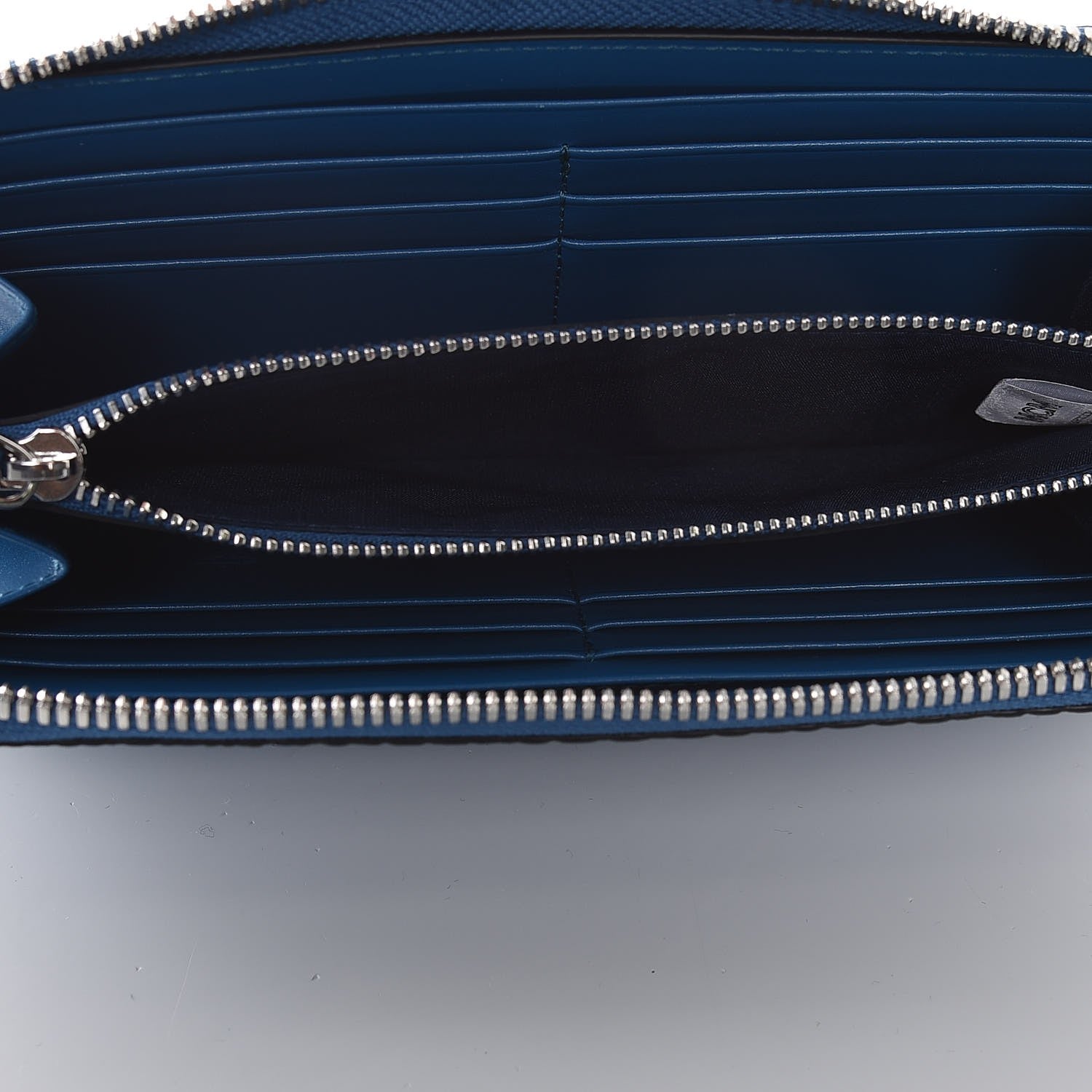 MCM Visetos Large Zip Around Wallet Munich Blue 5 of 9