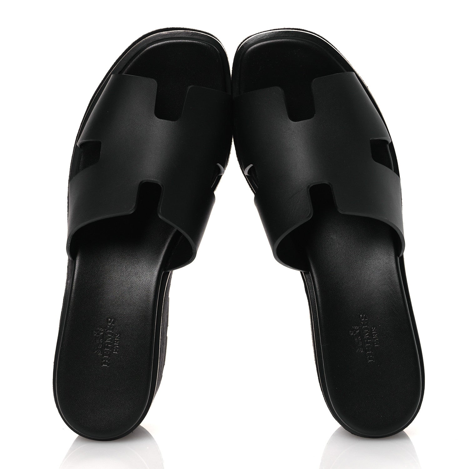 Hermes Calfskin Suede Goatskin Eze 30 Sandals 39 Black 2 of 10