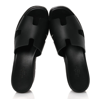 Hermes Calfskin Suede Goatskin Eze 30 Sandals 39 Black 2 of 10